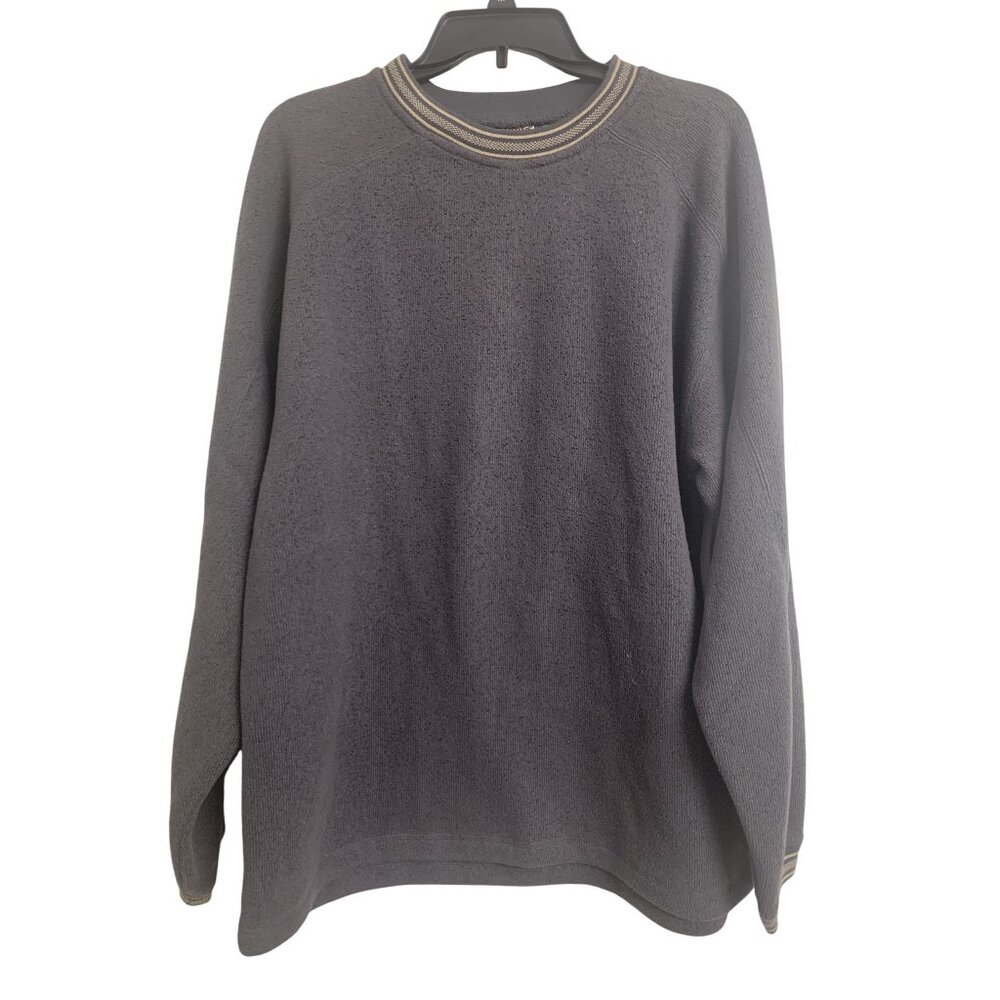 Alpine Design L Cotton Kint Fair Isle Accent Winter Sweater‎ Pullover Gray